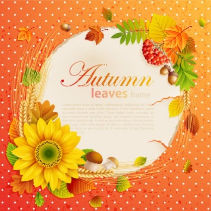foglie di autunno bella vettore sfondo telaio
