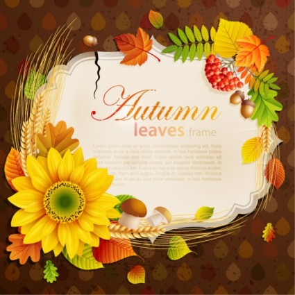 feuilles d'automne beau cadre vecteur de fond