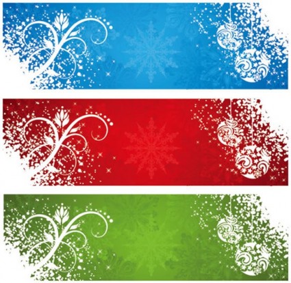 Beautiful Banners With Snowflakes Vector