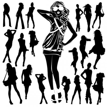 Beautiful Black And White Silhouette Vector