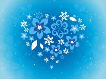 美しい青い花愛デザイン ベクトル パターン eps