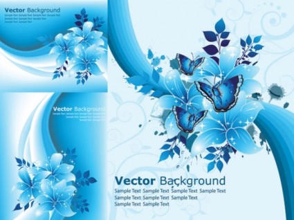 bunga-bunga biru yang indah vektor