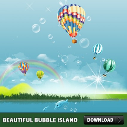 Beautiful Bubble Island Psd File