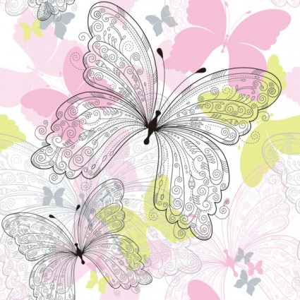 kupu-kupu yang indah pola vektor