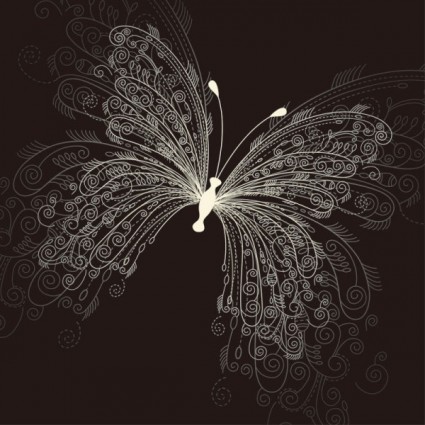 美麗的蝴蝶花紋向量