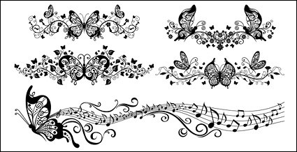 美しい蝶のパターン ベクトル材料