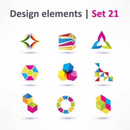 Beautiful Color Threedimensional Logo Vector