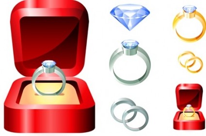 아름 다운 다이아몬드 반지 벡터 그래픽