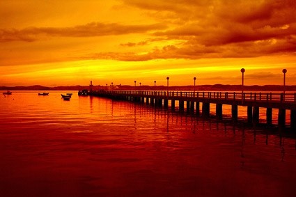 schönen Abend Pier Bild