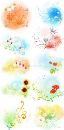 schöne florale Muster Vektor Serie seriesp