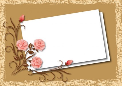 bela flor caixa em branco cartão vector