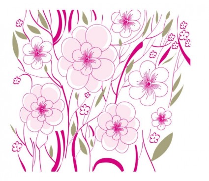 bunga-bunga indah latar belakang vektor ilustrasi