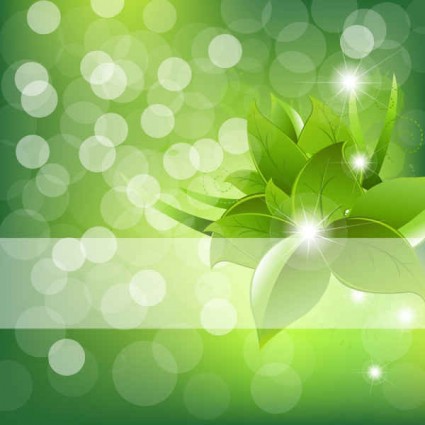 Beautiful Flowers Green Vector Background