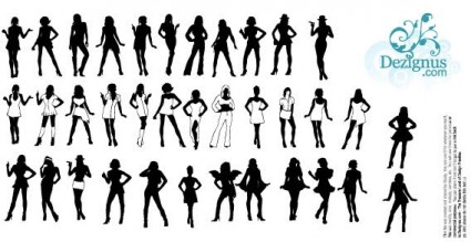 vector silhouettes sexy filles