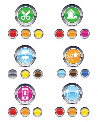 Beautiful Glossy Round Button Icon Vector Web