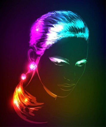 Beautiful Gorgeous Neon Silhouette Vector