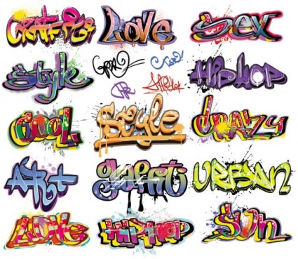 vettoriale bella graffiti font
