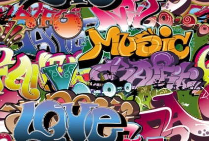 Beautiful Graffiti Font Design Vector