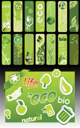 hermoso verde vida serie de vector de banner