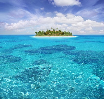 pulau indah stock photo