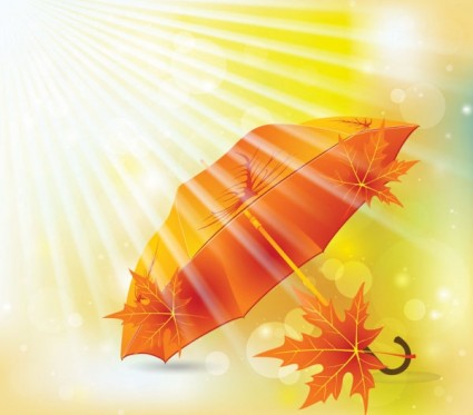 bela maple folha guarda-chuva vector