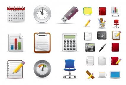 Beautiful Office Icons Vector