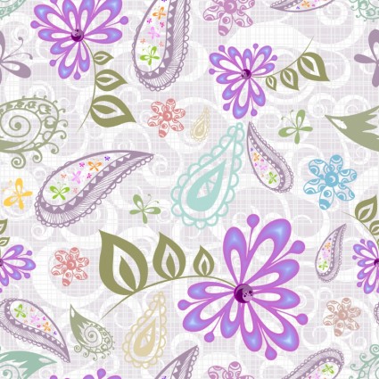 vector de fondo de patrón hermosa flor de color púrpura