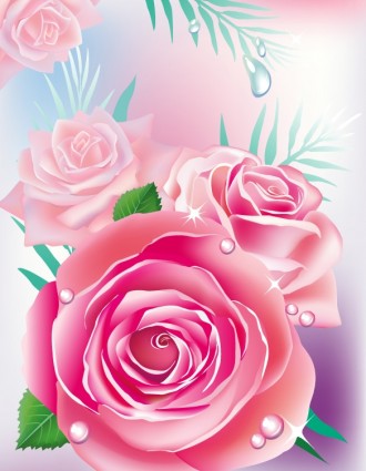 美しいバラの花のベクトル