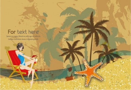 Beautiful Surfing Postcards Vector