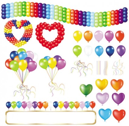 vector belamente coloridos balões