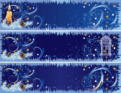 bellamente decoradas vector de banner de Navidad