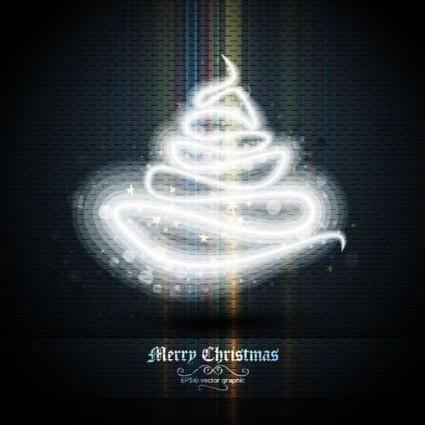 Beautifully Halo Christmas Tree Vector