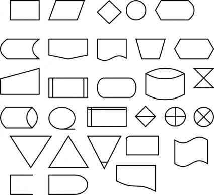 símbolos de diagrama de flujo de berteh clip art
