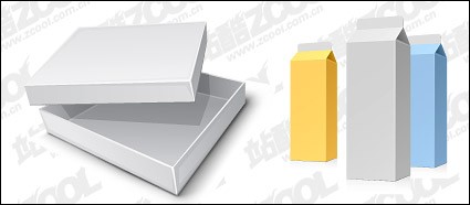 飲料紙盒及紙箱空白向量素材
