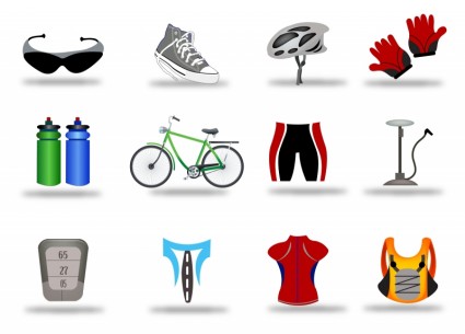 conjunto de iconos de bicicleta
