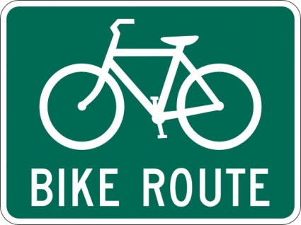 clipart sinal de rota de bicicleta