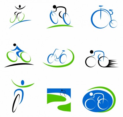 bicicletas y ciclismo iconos