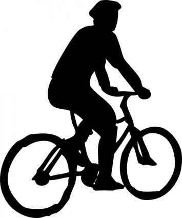 sillouette image clipart cycliste