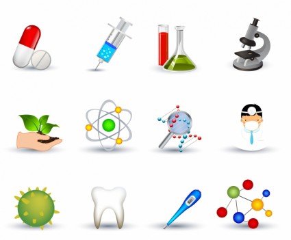 set di icone di medicina biotecnologia