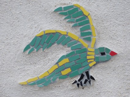 mosaïque oiseau coloré