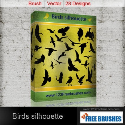 burung siluet gratis vektor dan photoshop kuas