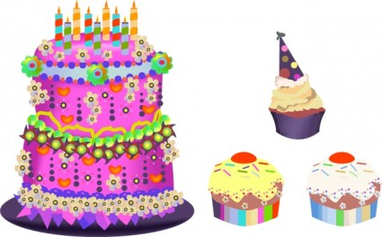 생일 컵 케이크
