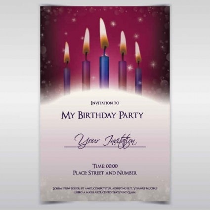 undangan ulang tahun vektor latar belakang