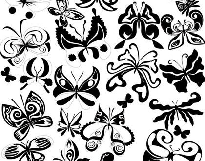 vettoriale farfalla in bianco e nero