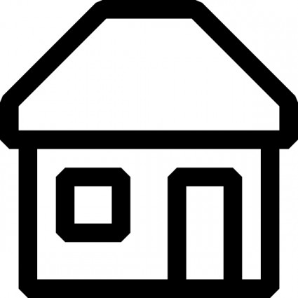 czarny i biały dom ikonę clipart