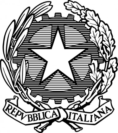 شعار الجمهورية الإيطالية الأبيض والأسود قصاصة فنية