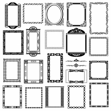 Black And White Pattern Frame Border Vector