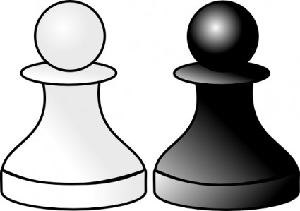 Black And White Pawns Clip Art