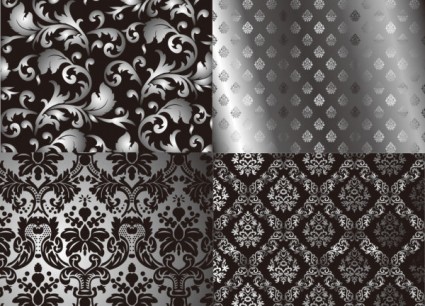 Black And White Twoparty Continuous Pattern Vector