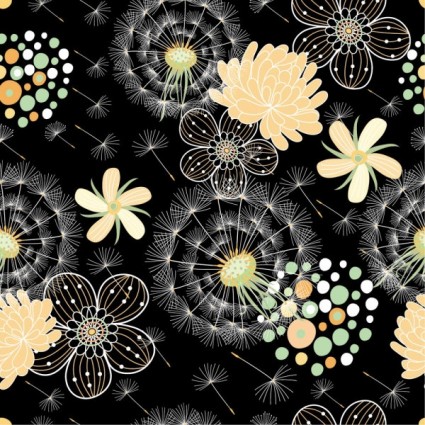 Schwarzer Hintergrund floral Vektor